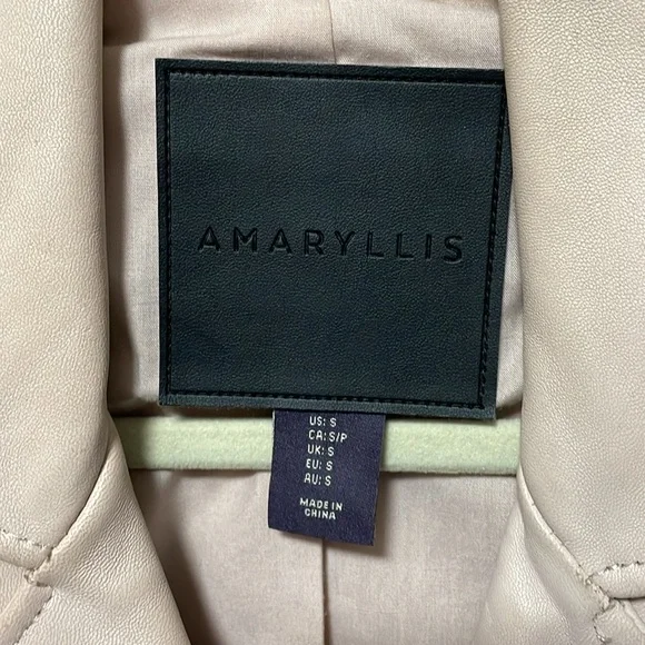 Amaryllis Pink Leather Moto Jacket Asymmetrical Zipper - Picture 2 of 5